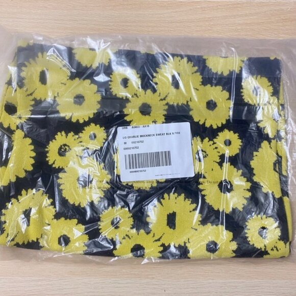 Urban Outfitters | Charlie Mockneck Sweater Dress New Medium Floral Black Yellow - Picture 7 of 9